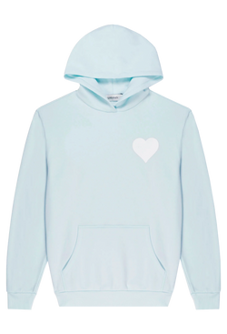 baby blue hoodie with a white heart on a transparent background