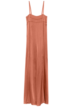 Satin Embroidered Slip Dress