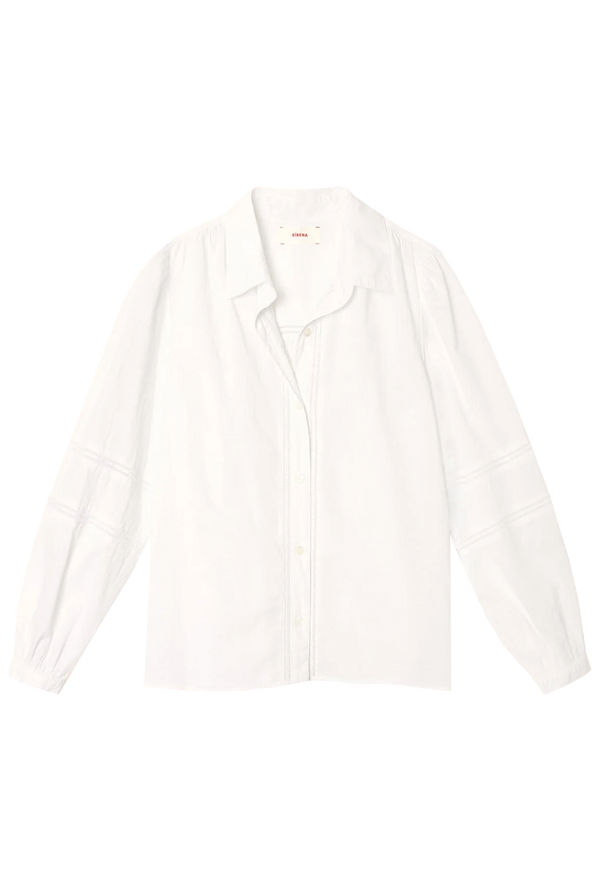 White long sleeve button down shirt on a white background