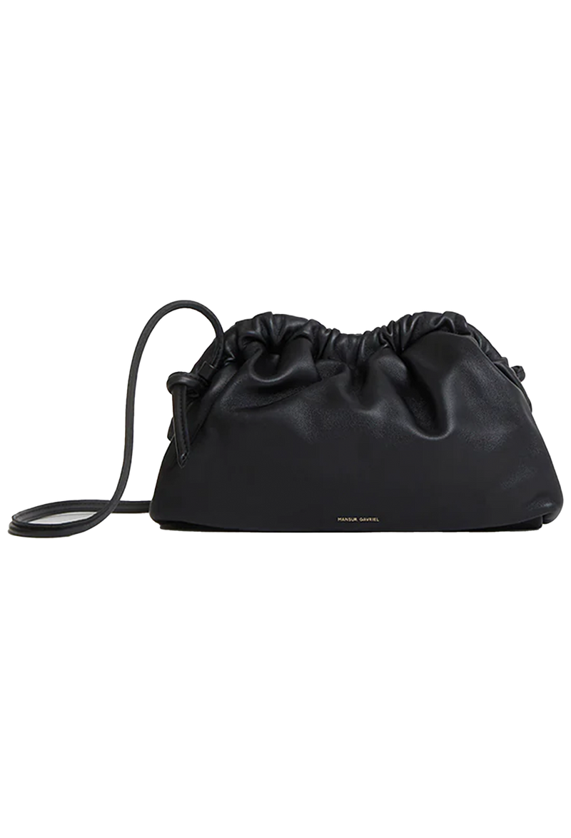 a black leather clutch bag. transparent background.