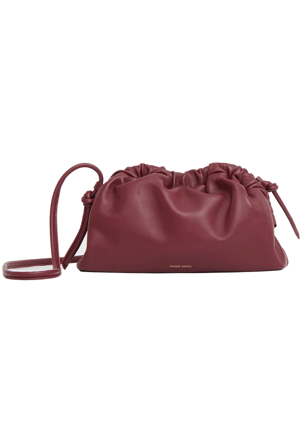 a red leather clutch bag. transparent background.