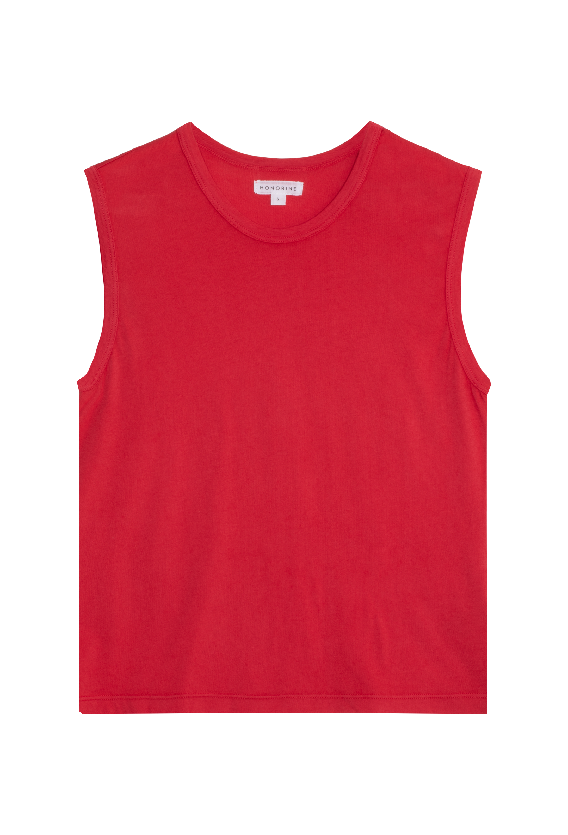 a red muscle tee. transparent background