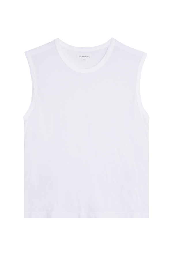 a white muscle tee. transparent background