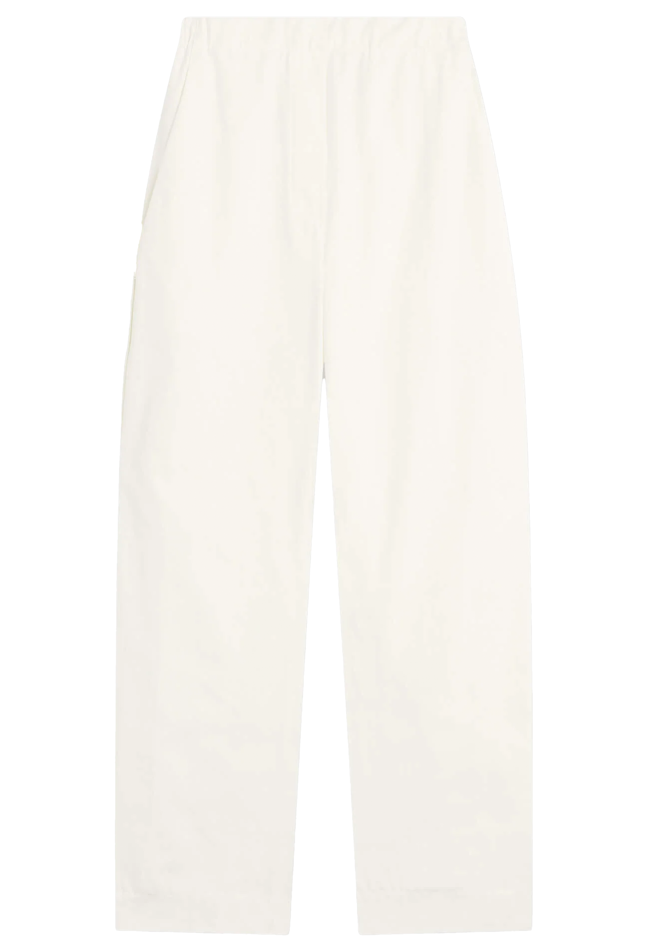 White barrel leg pants on a white background