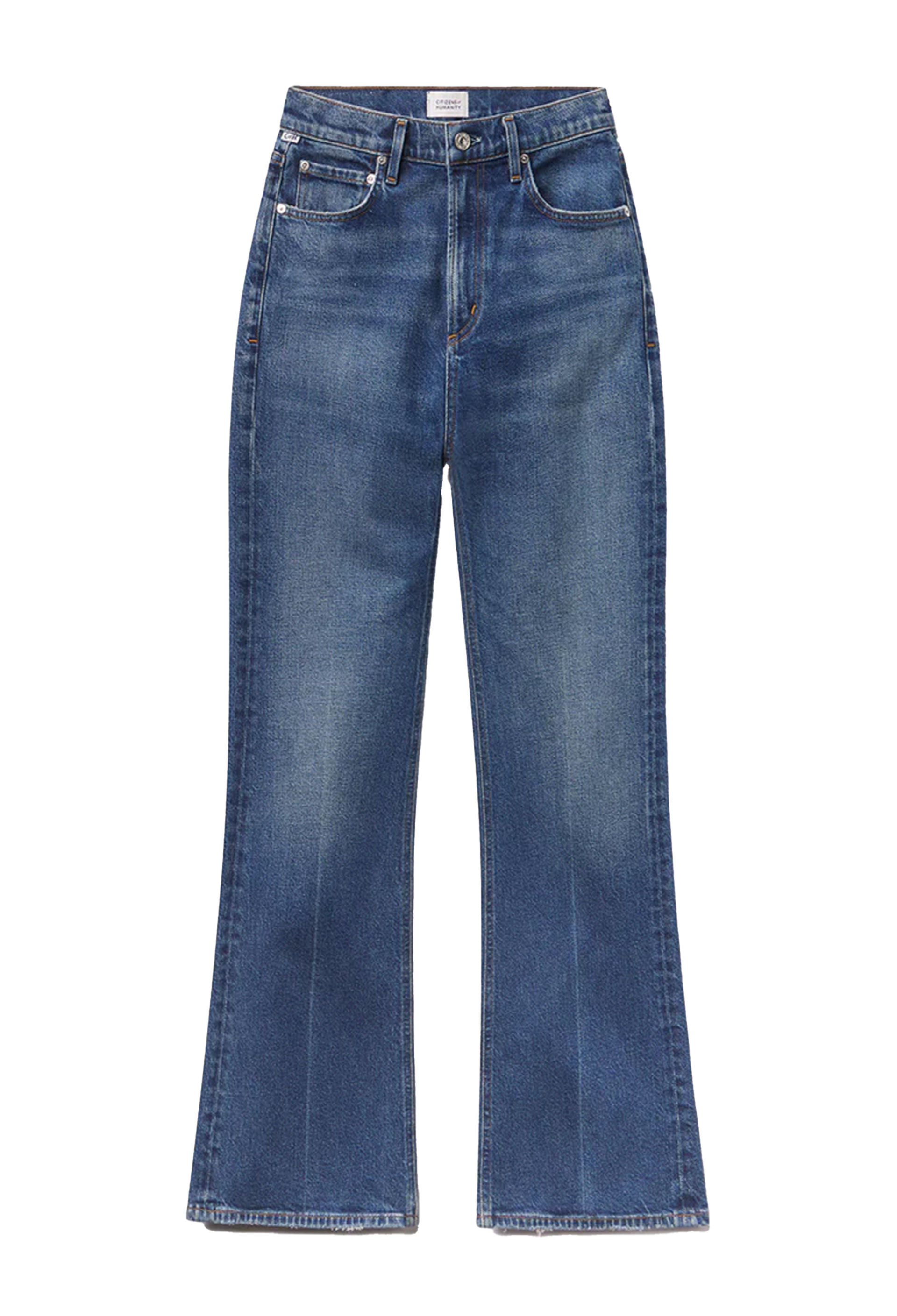 Blue jeans on a white background