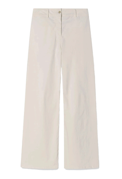 White wide-leg pants on a white background