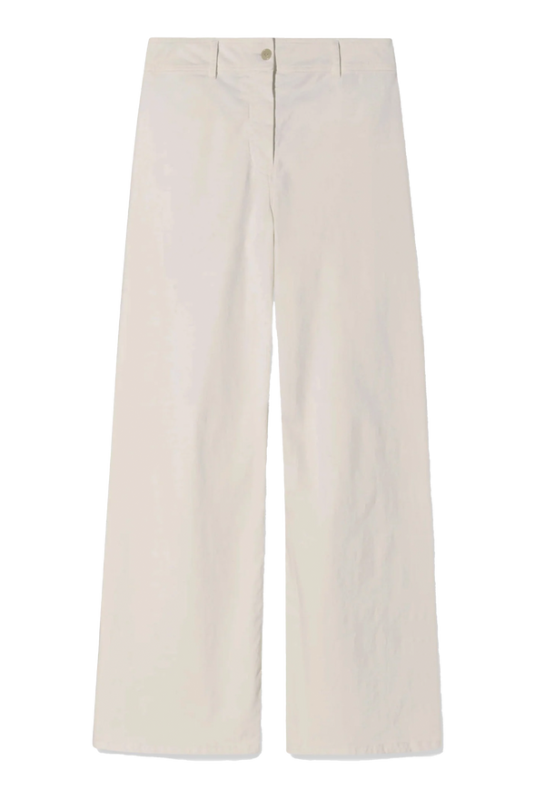 White wide-leg pants on a white background