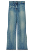medium wash blue jeans. transparent background