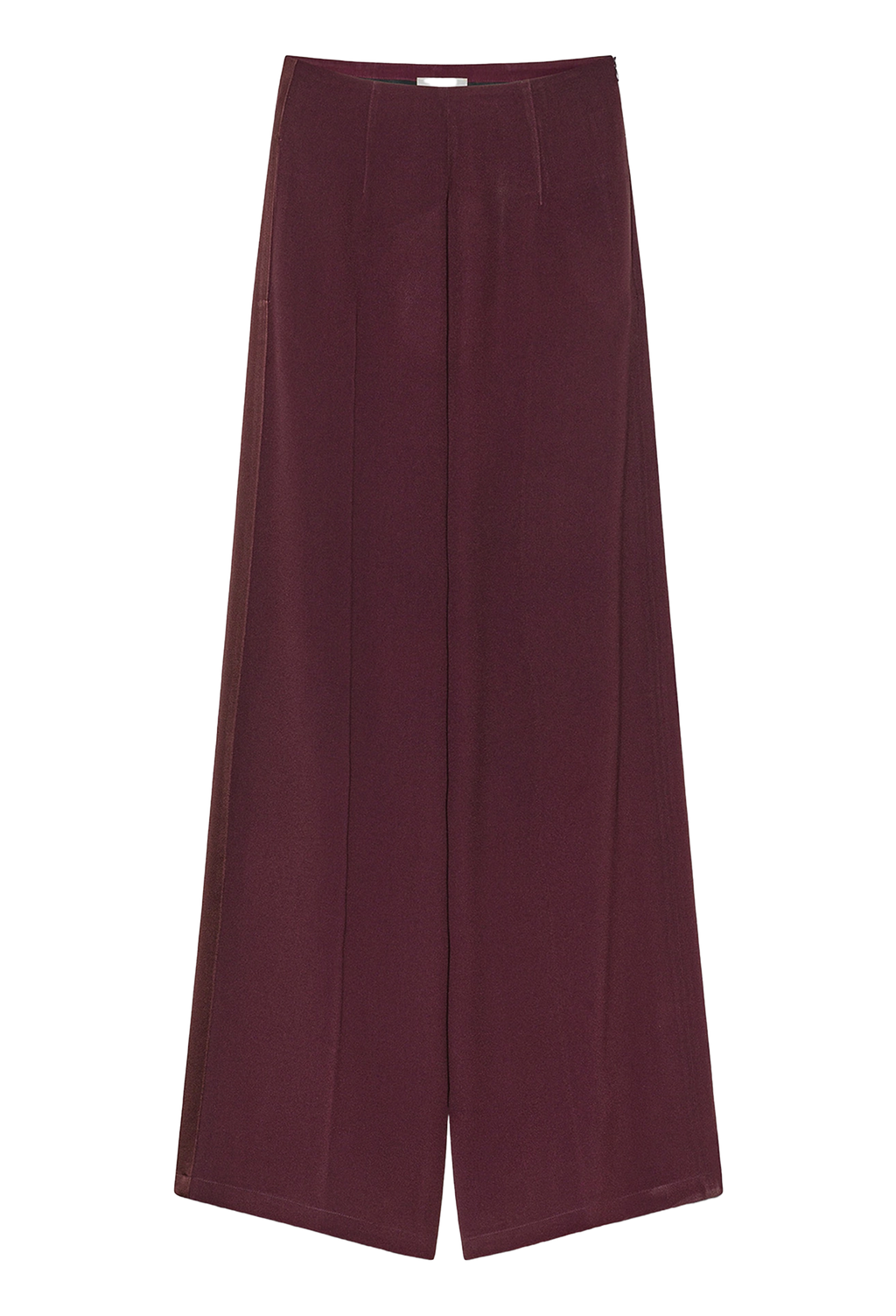 Maroon wide-leg pants on a white background