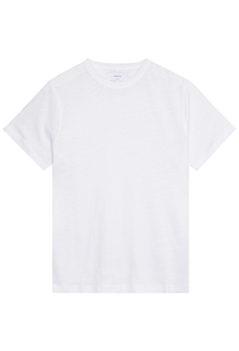a linen white t-shirt. transparent background.