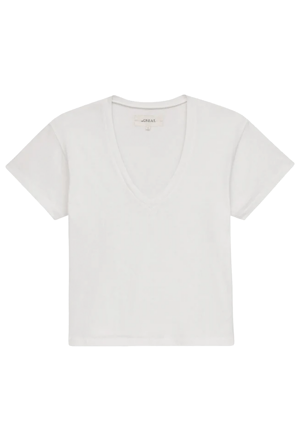 a white v-neck t-shirt. transparent background