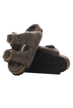Arizona Big Buckle Shearling Sandal