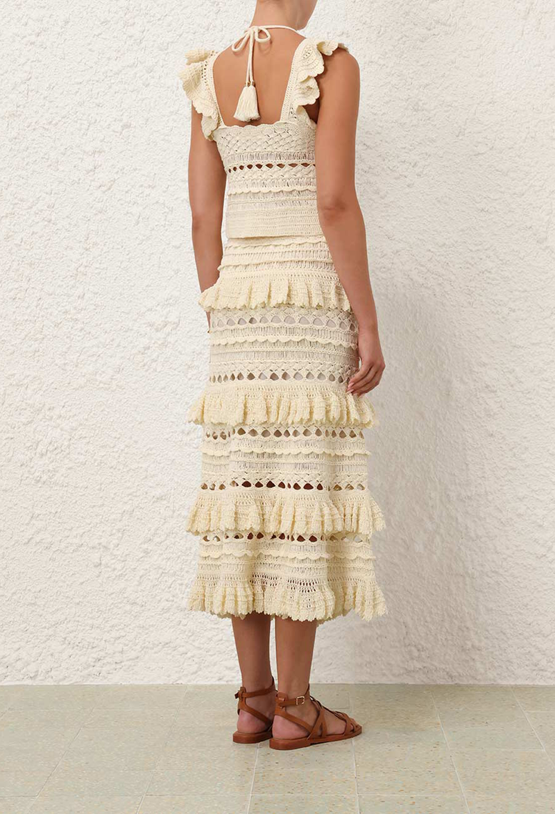 Waverly Crochet Midi Skirt