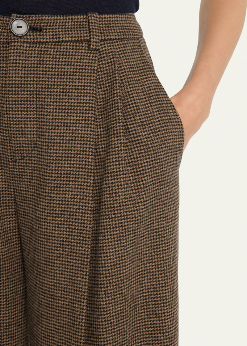 Houndstooth Pleat Front Pant