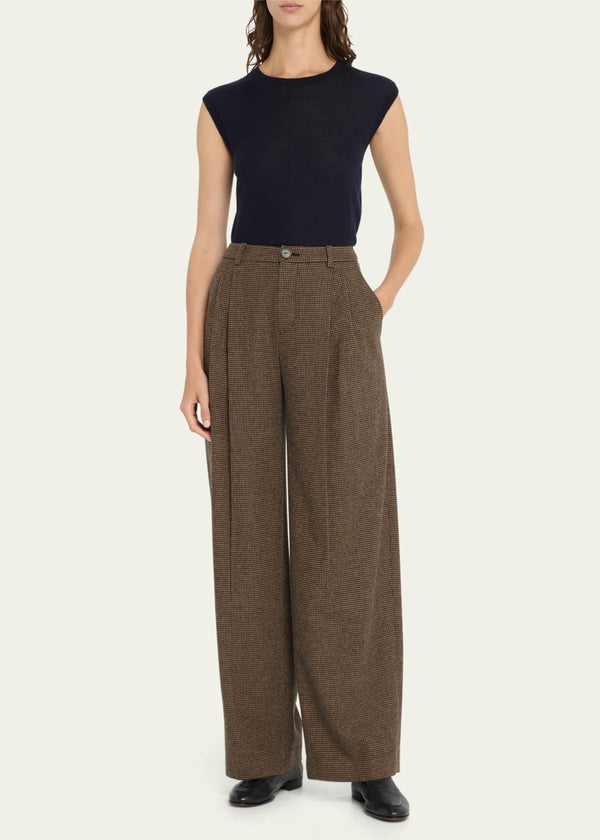 Houndstooth Pleat Front Pant